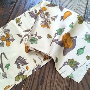 Vintage Handmade Schwartz Liebman Textiles Floral Silky Fabric Scarf